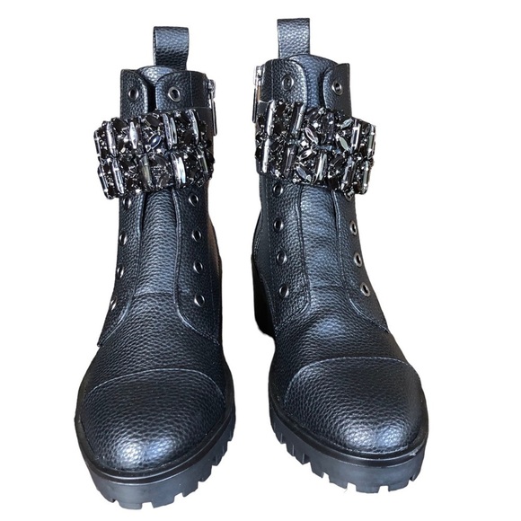 Karl Lagerfeld Payson Womens Black Beaded Ankle Boot Size 5.5 - Picture 2 of 13